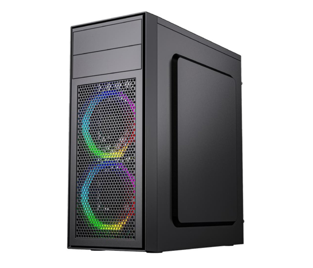 GEMBIRD Midi Tower Fornax M100RGB ATX wentylatory RGB Czarna CCC-FC-M100RGB - 1184606 - zdjęcie 2